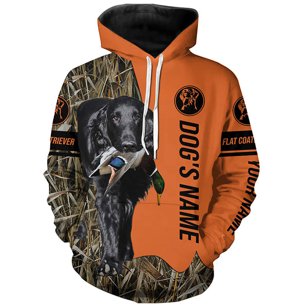 Flat Coated Retriever Hunting Dog Customized Name Shirts for Hunters FSD4663