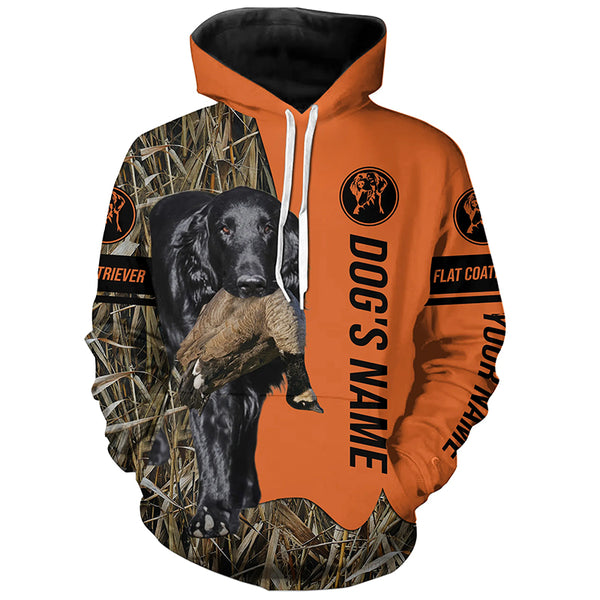 Flat Coated Retriever Hunting Dog Customized Name Shirts for Hunters FSD4663