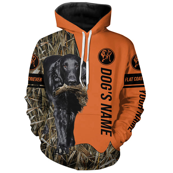 Flat Coated Retriever Hunting Dog Customized Name Shirts for Hunters FSD4663