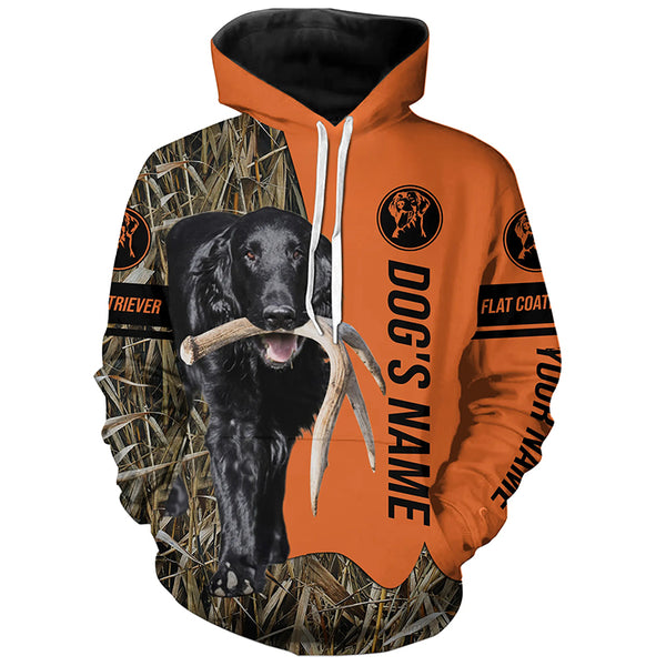 Flat Coated Retriever Hunting Dog Customized Name Shirts for Hunters FSD4663