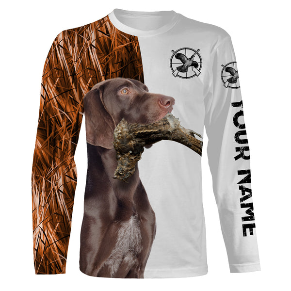 Beautiful Grouse Hunting with Dogs Custom Name Long sleeve Shirts for Hunter FSD4454