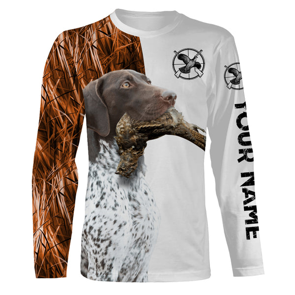 Beautiful Grouse Hunting with Dogs Custom Name Long sleeve Shirts for Hunter FSD4454