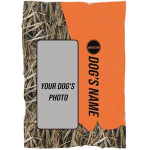 Personalzied Hunting Dog Custom Dog's Photo and Name Blanket, Gifts for Hunter FSD4633