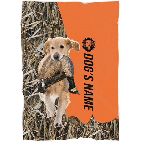 Golden Retriever Hunting Dog Custom Name Blanket, Gifts for Hunter FSD4635