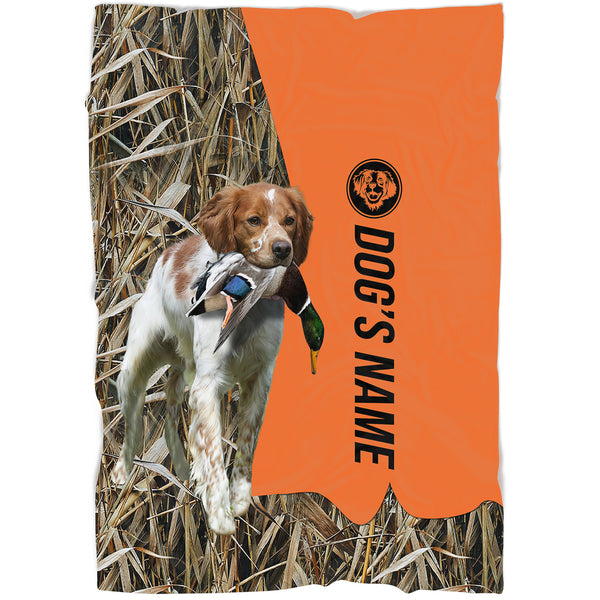 Brittany Hunting Dog Custom Name Blanket, Gifts for Hunter FSD4638