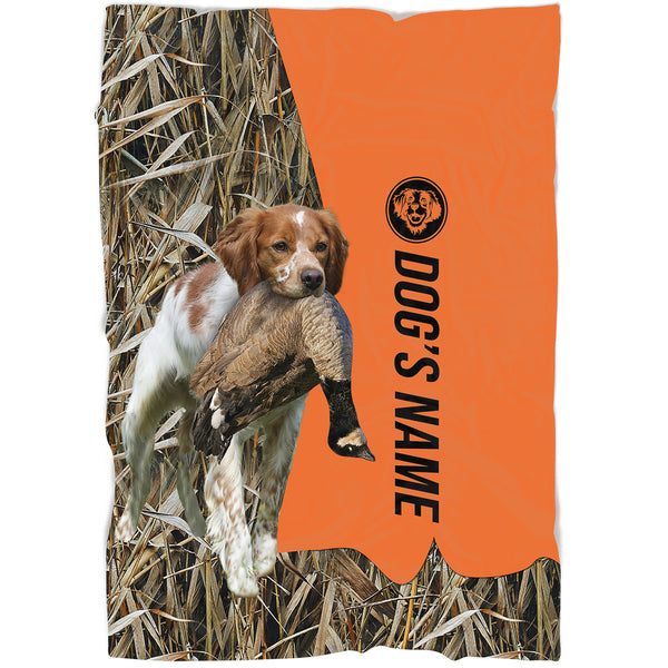 Brittany Hunting Dog Custom Name Blanket, Gifts for Hunter FSD4638