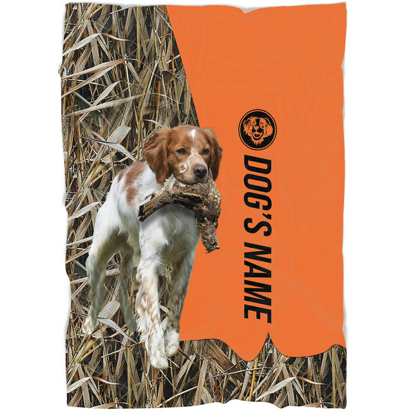 Brittany Hunting Dog Custom Name Blanket, Gifts for Hunter FSD4638