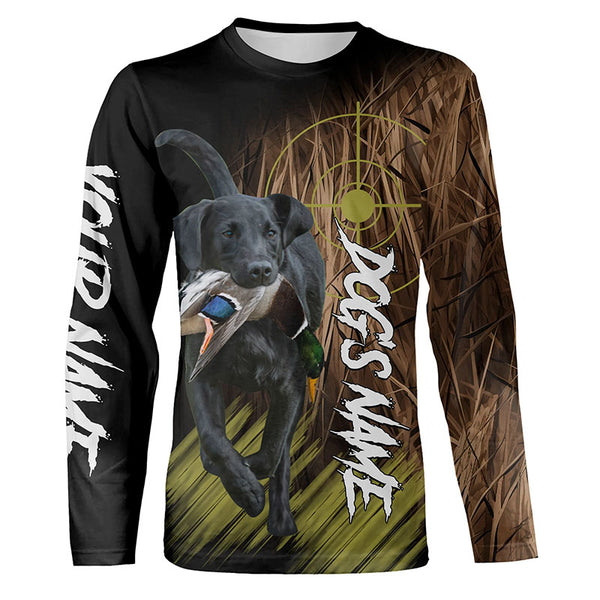 Black Labrador Retriever Duck Hunting Waterfowl camo Shirts, Personalized Duck Hunting Hoodie FSD4548