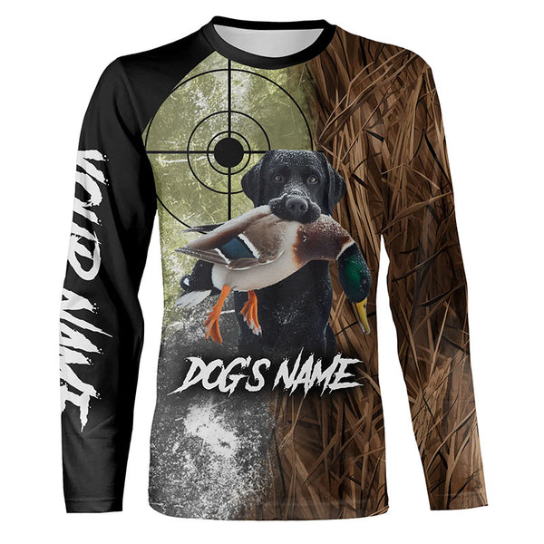 Black Labrador Retriever Duck Hunting Waterfowl camo Shirts, Personalized Duck Hunting Shirts FSD4549