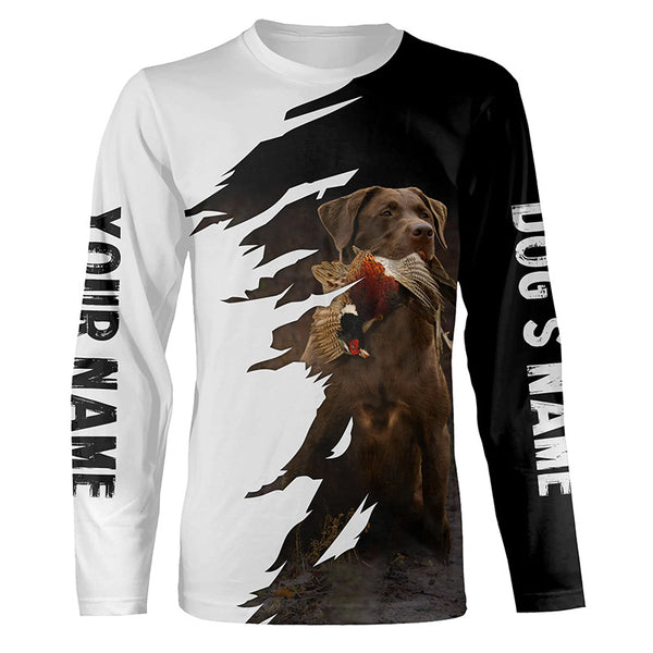 Bird Dogs Pheasant Hunting Custom Name Shirt, Hunting Dog Gifts for Hunters - Long Sleeve FSD4525