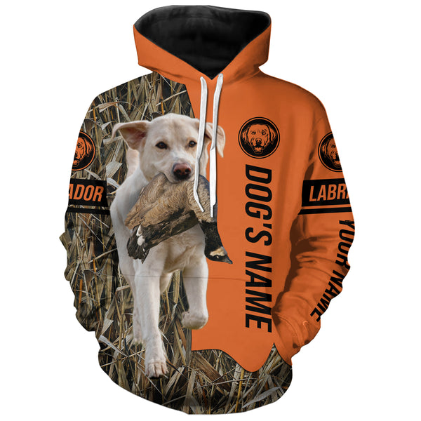 White Labrador Retriever Duck Pheasant Hunting Dog Customized Name Shirts for Hunters FSD4256