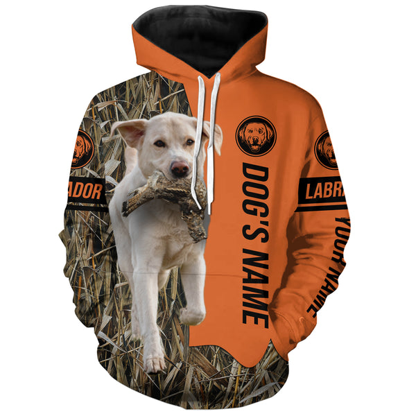 White Labrador Retriever Duck Pheasant Hunting Dog Customized Name Shirts for Hunters FSD4256