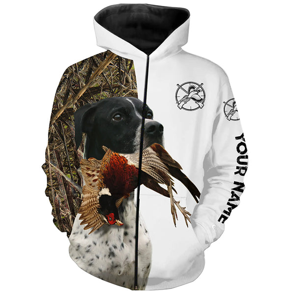 Pheasant Hunting With Dog English Pointer Custom Name All Over Printed Shirts - Personalized Hunting Gift FSD2768