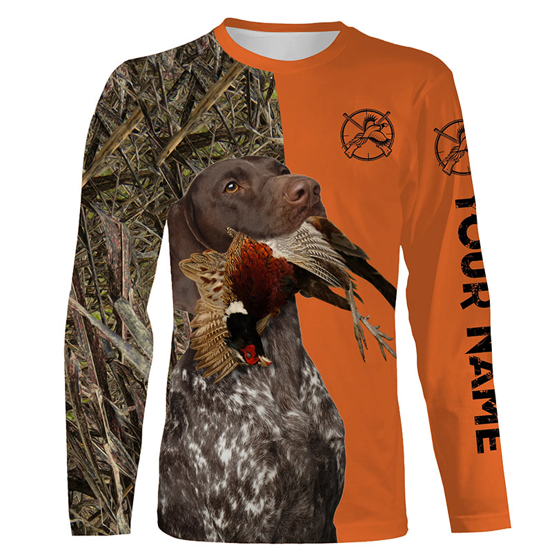 Pheasant hunting with liver roan gsp German Shorthaired Pointer Customize Name full printing Shirts FSD3762