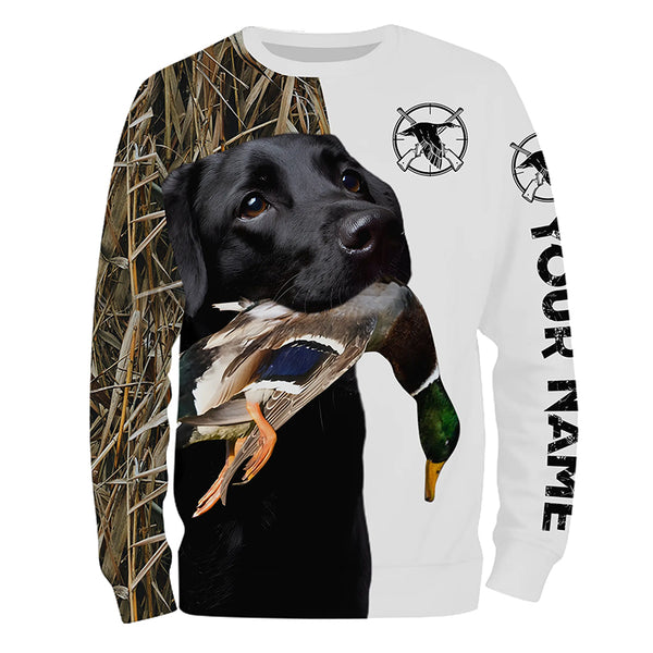 Duck hunting with Black lab custom Name 3D All over print shirt, hoodie, long sleeves Hunting gifts for Men, Women and Kid FSD437