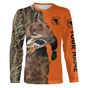 German Longhaired Pointer Duck hunting Dog Customize name all over print Shirts - Hunting gifts FSD3644