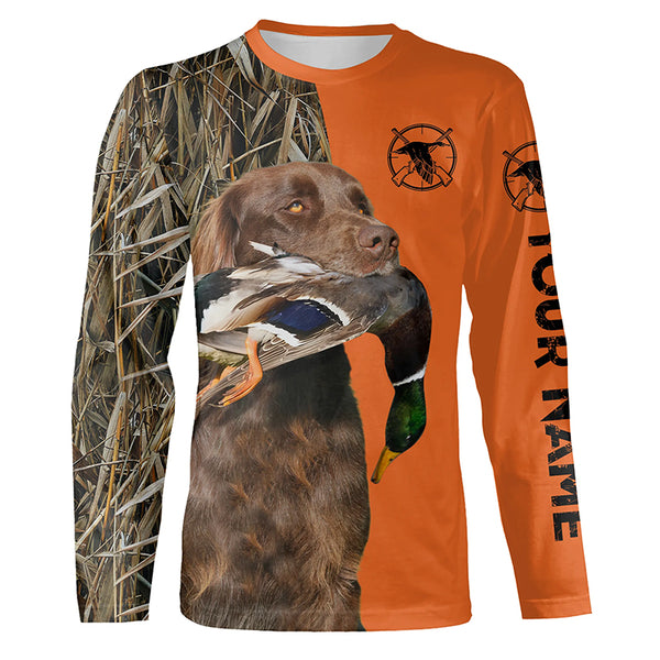 German Longhaired Pointer Duck hunting Dog Customize name all over print Shirts - Hunting gifts FSD3644