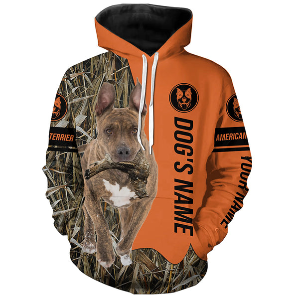 American Staffordshire Terrier Hunting dog customized Name all over printed Shirt, Hunting Gift FSD4665