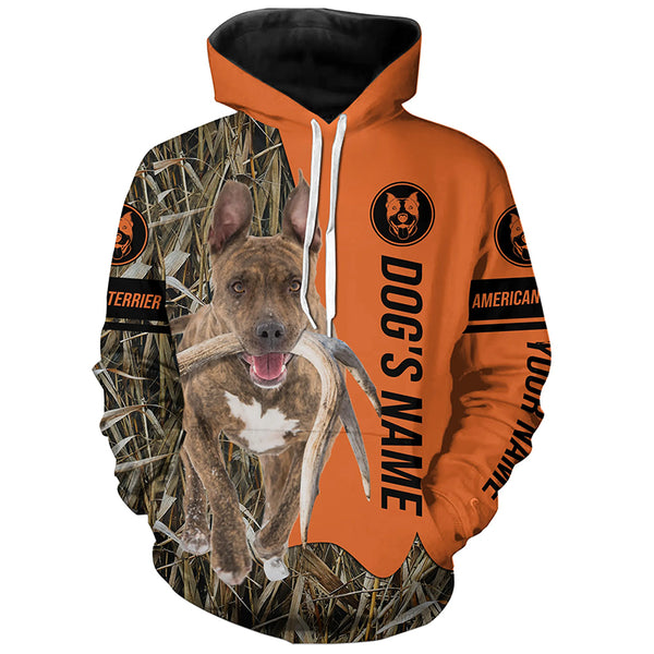 American Staffordshire Terrier Hunting dog customized Name all over printed Shirt, Hunting Gift FSD4665