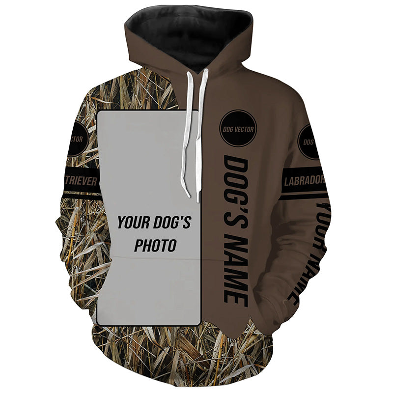 Custom Hunting Dog's Photo and Name All over printed Shirt | brown color FSD4602