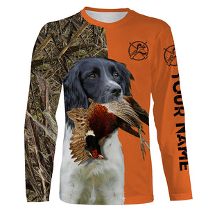 Pheasant hunting with English Springer Spaniel (black and white) Dogs Custom 3D All over print Shirts FSD3775