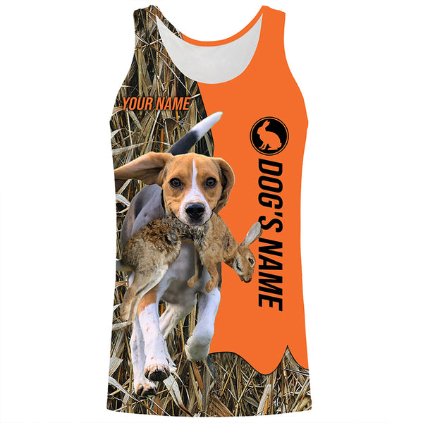 Rabbit Hunting with Dogs Beagle Customize Name Shirts, Beagle hunting dog shirt FSD3660