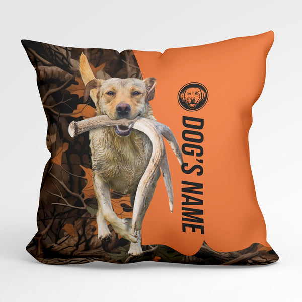 Yellow Labrador Retriever Duck/Pheasant Hunting Custom Dog's Name Pillow, Hunting dog Pillows FSD4381