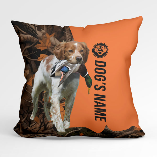 Brittany Duck/Pheasant Hunting Custom Dog's Name Pillow, Hunting dog Pillows FSD4388