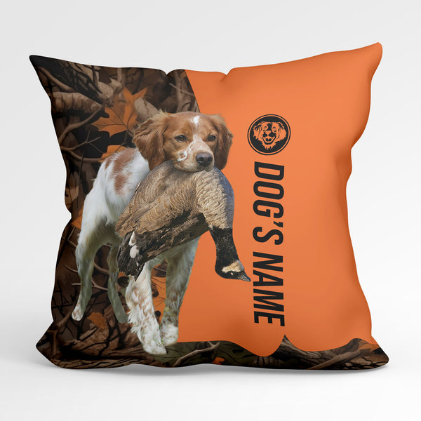 Brittany Duck/Pheasant Hunting Custom Dog's Name Pillow, Hunting dog Pillows FSD4388