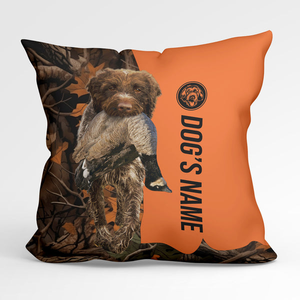 Wirehaired Pointing Griffon Duck/Pheasant Hunting Custom Dog's Name Pillow, Hunting dog Pillows FSD4391