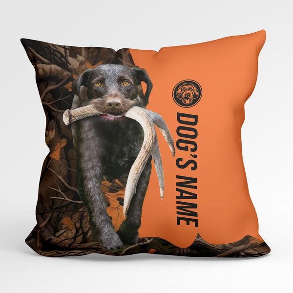 German Wirehaired Pointers Duck/Pheasant Hunting Custom Dog's Name Pillow, Hunting dog Pillows FSD4393