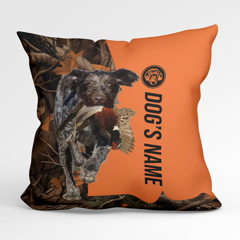 Deutsch Drahthaar Duck/Pheasant Hunting Custom Dog's Name Pillow, Hunting dog Pillows FSD4394