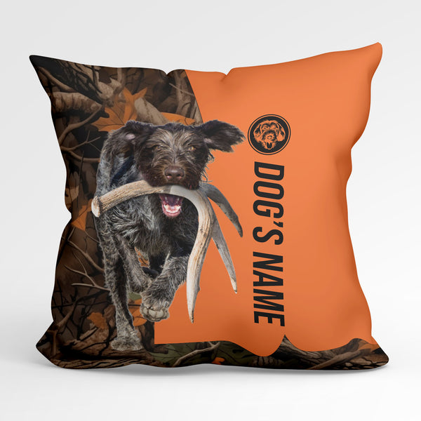 Deutsch Drahthaar Duck/Pheasant Hunting Custom Dog's Name Pillow, Hunting dog Pillows FSD4394