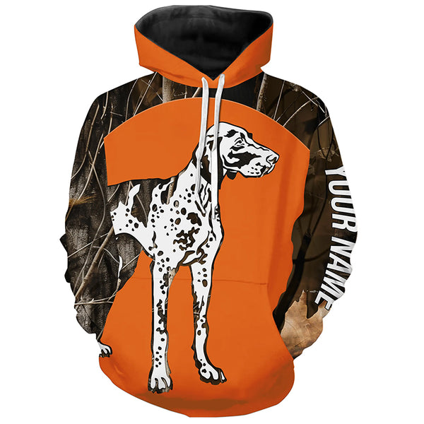 German Shorthaired Pointer Best Hunting Dog Blaze Orange Custom Name Shirts for Men FSD4476