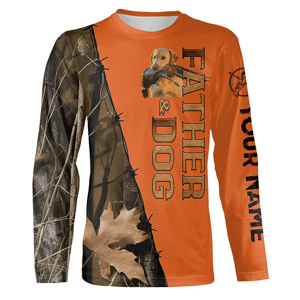 Yellow Labrador Retriever Pheasant Hunting Orange shirt for Men, Father's Day Hunting Gift ideas for Dad FSD4477