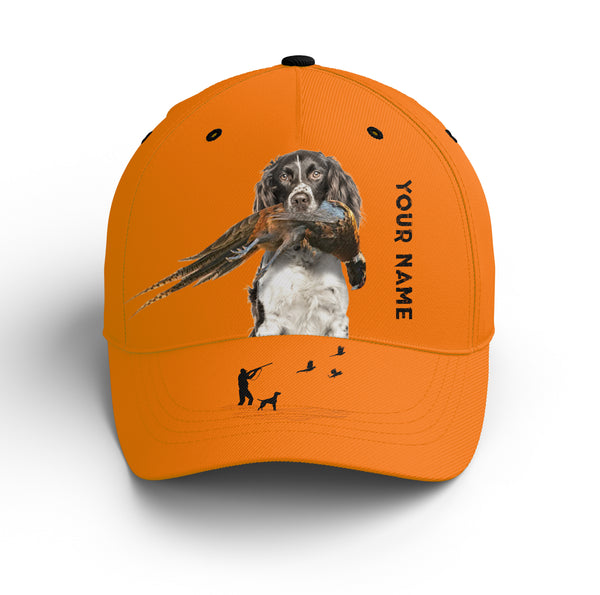 Hunting Dogs Pheasant Hunting Blaze Orange Custom Name Hat for Men, Choose hunting dog breeds FSD3967