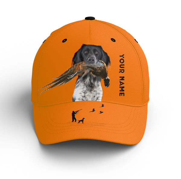 Hunting Dogs Pheasant Hunting Blaze Orange Custom Name Hat for Men, Choose hunting dog breeds FSD3967