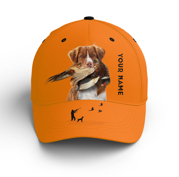 Hunting Dogs Pheasant Hunting Blaze Orange Custom Name Hat for Men, Choose hunting dog breeds FSD3967