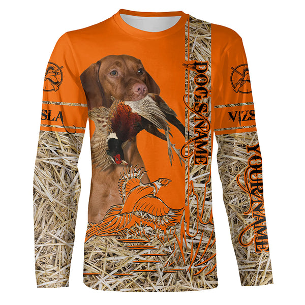 Vizsla Dog Pheasant Hunting Blaze Orange Hunting Shirts, Pheasant Hunting Clothing FSD4170