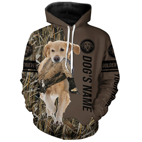 Golden Retriever Hunting dog customized Name Shirt, camo and brown color FSD4672