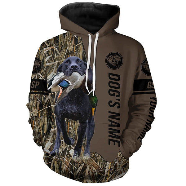 Black GSP Hunting dog customized Name Shirt, camo and brown color FSD4674