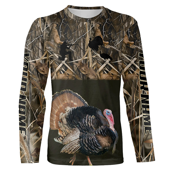 Wild Turkey Hunting Camo Shirts, custom name Turkey Hunting Clothing FSD4417