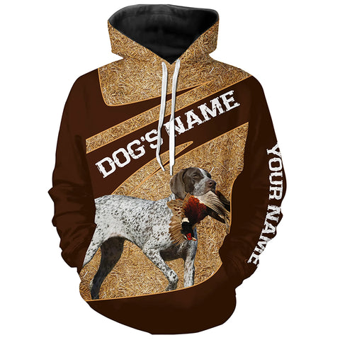 German Shorthaired Pointer Pheasant Hunting Dog Custom Name Shirts, Pheasant Hunting Clothes FSD4512