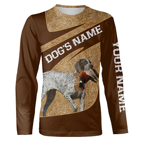 German Shorthaired Pointer Pheasant Hunting Dog Custom Name Shirts, Pheasant Hunting Clothes FSD4512