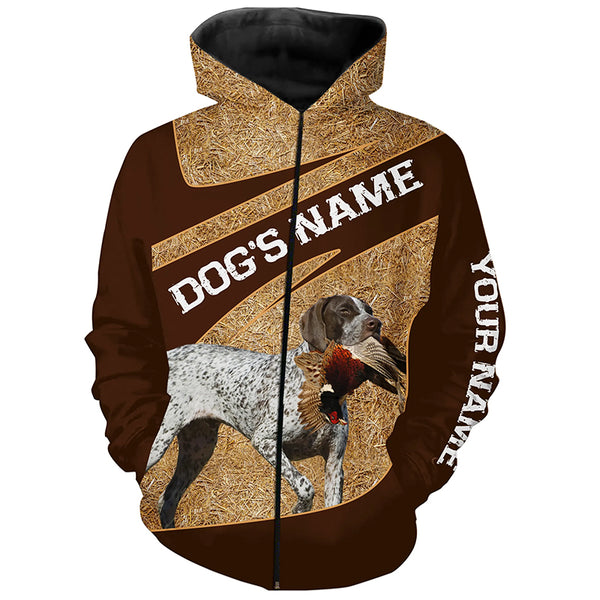 German Shorthaired Pointer Pheasant Hunting Dog Custom Name Shirts, Pheasant Hunting Clothes FSD4512