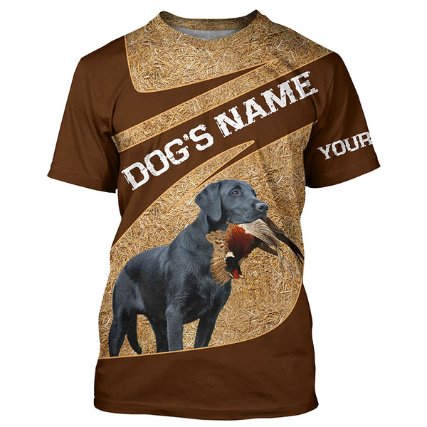 Black Labrador Retriever Pheasant Hunting Dog Custom Name Shirts, Pheasant Hunting Clothes FSD4513