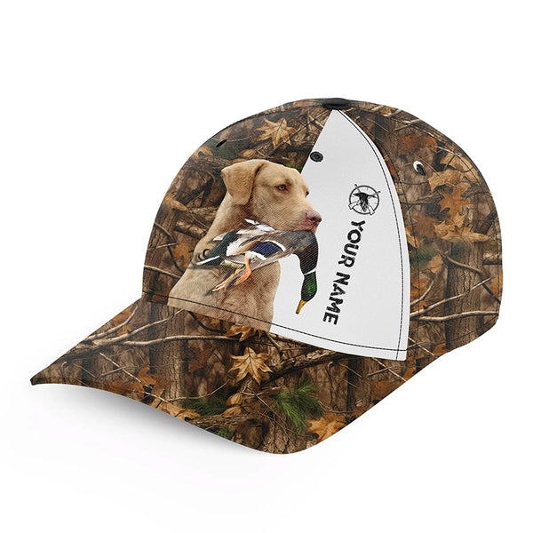 Duck hunting with Dog Chesapeake Bay Retriever 3D camo Custom Name hunting hat Adjustable Unisex hunting Baseball hat FSD2637