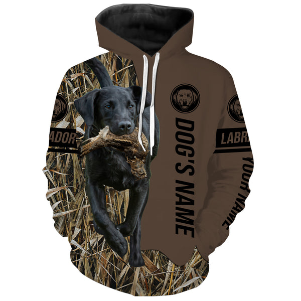 Black Labrador Retriever Hunting Dog Custom Name Camo Shirts, Hunting Gifts FSD4074KYC