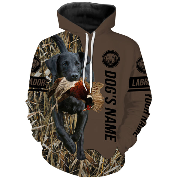 Black Labrador Retriever Hunting Dog Custom Name Camo Shirts, Hunting Gifts FSD4074KYC