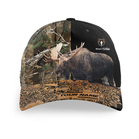 Moose Hunting Camouflage Custom Name 3D Hat - Outdoor Cap Hunting Gifts for Moose Hunter FSD2198